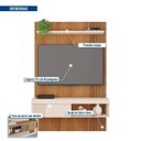 Ver imagem 3 de Painel Ripado para TV até 50 Polegadas 119,5cmx183cm Moon Marrom