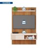 Painel para Tv até 50 Polegadas com Ripado Moon - 4