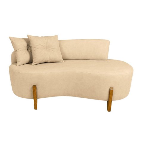 Sofá Orgânico 2 Lugares C/2 Almofadas Curvo Sala Recepção Luna Boucle - Montanaris Decor