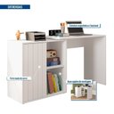 Ver imagem 5 de Escrivaninha Mesa Escritório com Ripada Start 1 Porta 140cm Branco Fosco