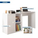 Ver imagem 4 de Escrivaninha Mesa Escritório com Ripada Start 1 Porta 140cm Branco Fosco