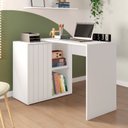 Ver imagem 7 de Escrivaninha Mesa Escritório com Ripada Start 1 Porta 140cm Branco Fosco
