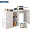 Ver imagem 5 de Escrivaninha Mesa Escritório com Ripada Start 1 Porta 140cm Branco Fosco