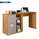 Ver imagem 6 de Escrivaninha Mesa Escritório com Ripada Start 1 Porta 140cm Buriti E Fendi