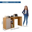 Ver imagem 5 de Escrivaninha Mesa Escritório com Ripada Start 1 Porta 140cm Buriti e Fendi Marrom