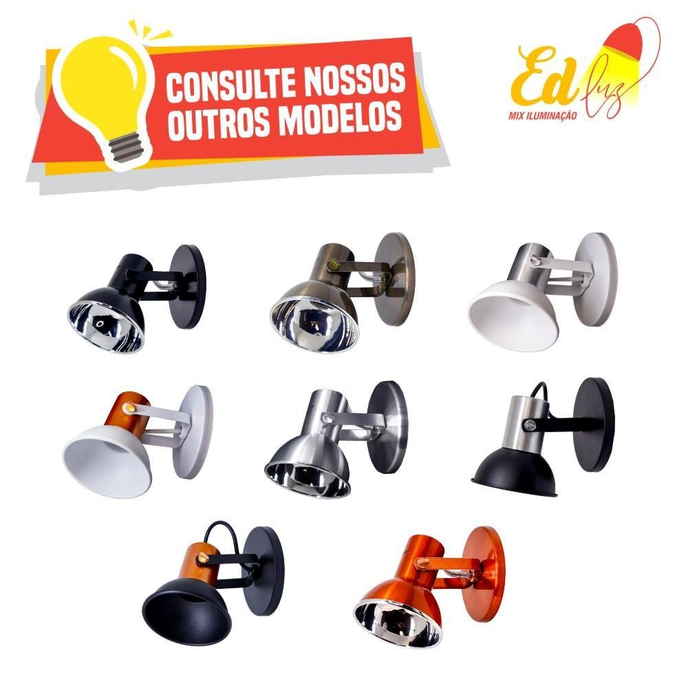 Spot Sobrepor P1 Lâmpada E27 Branco Refletor Ed Luz Mix | MadeiraMadeira