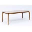 Ver imagem 1 de Mesa de Sala Jantar Ficus C/ Tampo Madeirado Vidro 210x100cm Carvalho/off White - Cimol
