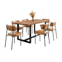 Ver imagem 2 de Conjunto Mesa de Jantar Rústica Madeira Maciça com 6 Cadeiras Mona