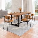 Ver imagem 1 de Conjunto Mesa de Jantar Rústica Madeira Maciça com 6 Cadeiras Mona