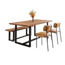Ver imagem 2 de Conjunto Mesa de Jantar Rústica e Banco de Madeira Maciça com Cadeiras Mona