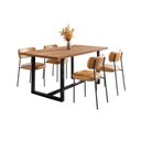 Ver imagem 2 de Conjunto Mesa de Jantar Rústica Madeira Maciça com 4 Cadeiras Mona