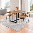 Ver imagem 1 de Conjunto Mesa de Jantar Rústica Madeira Maciça com 4 Cadeiras Mona