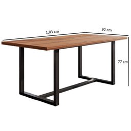 Conjunto Mesa de Jantar Rústica Madeira Maciça com 8 Cadeiras Mona - 6 Conjunto Mesa de Jantar Rústica Madeira Maciça com 8 Cadeiras Mona - 6
