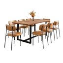 Ver imagem 2 de Conjunto Mesa de Jantar Rústica Madeira Maciça com 8 Cadeiras Mona
