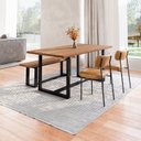 Ver imagem 1 de Conjunto Mesa de Jantar Rústica e Banco de Madeira Maciça com Cadeiras Mona