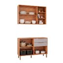 Ver imagem 4 de Cozinha Modulada 2 Peças Brilhante com 01 Balcão e 01 Armário Aéreo Bege/Cinamomo/Platina