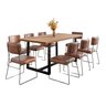 Conjunto Mesa de Jantar Rústica de Madeira Maciça com 8 Cadeiras Aço Roma - 2