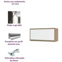 Ver imagem 4 de Armário Cozinha Aéreo de Parede 1 Porta Basculante 80 - Módulo Cozinha Mel - Luciane:Branco