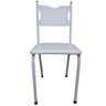 Kit 4 Cadeira para Cozinha Mc Tubular Almofadada Estrutura Branca com Assento Branco Medcombo - 4