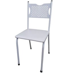 Kit 4 Cadeira para Cozinha Mc Tubular Almofadada Estrutura Branca com Assento Branco Medcombo - 2