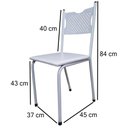 Ver imagem 3 de Kit 4 Cadeira para Cozinha Mc Tubular Almofadada Estrutura Branca com Assento Branco Medcombo
