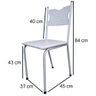 Kit 4 Cadeira para Cozinha Mc Tubular Almofadada Estrutura Branca com Assento Branco Medcombo - 3