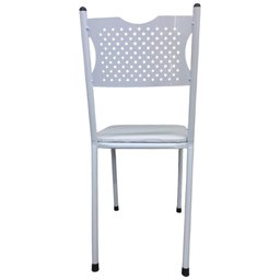 Kit 4 Cadeira para Cozinha Mc Tubular Almofadada Estrutura Branca com Assento Branco Medcombo - 7