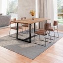 Ver imagem 1 de Conjunto Mesa de Jantar Rústica de Madeira Maciça com 4 Cadeiras Aço Roma