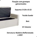 Ver imagem 4 de Kit Cabeceira e Calçadeira Baú Emma Suede Casal 140 Cm