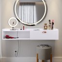 Ver imagem 2 de Penteadeira Camarim Decor Suspensa Mesa Bancada Cantinho Maquiagem Porta Nicho Decoração Quarto