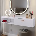 Ver imagem 4 de Penteadeira Camarim Decor Suspensa Mesa Bancada Cantinho Maquiagem Porta Nicho Decoração Quarto