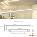 Ver imagem 4 de Kit 10 Lâmpadas Led Tubular 120cm 20w T8 1,2m Branco Frio Cor da Luz Branco-frio 110v/220v