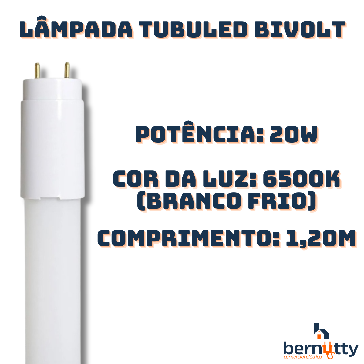 Kit 10 Lâmpadas Led Tubular 120cm 20w T8 1,2m Branco Frio Cor da Luz Branco-frio 110v/220v - 3