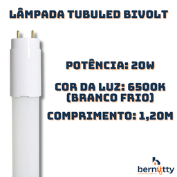 Kit 10 Lâmpadas Led Tubular 120cm 20w T8 1,2m Branco Frio Cor da Luz Branco-frio 110v/220v - 3