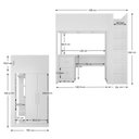 Ver imagem 3 de Cama Alta Infantil/Juvenil com Escrivaninha, Armário e Nichos