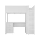 Ver imagem 6 de Cama Alta Infantil/Juvenil com Escrivaninha, Armário e Nichos