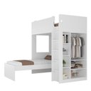 Ver imagem 2 de Beliche Infantil/Juvenil com Armário, Nichos e Mesa de Apoio Branco