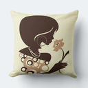 Ver imagem 7 de Kit 4 Capas de Almofadas Decorativas Moça Marrom 45x45cm C/zíper