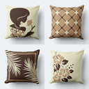 Ver imagem 5 de Kit 4 Capas de Almofadas Decorativas Moça Marrom 45x45cm C/zíper
