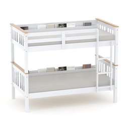 Beliche Solteiro Import com Porta Livros Madeira Maciça Branco/mel Megamobilia - 1