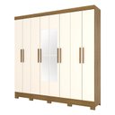 Ver imagem 1 de Guarda Roupa Casal B51 Nature Off White com Espelho – Briz Móveis