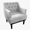 Poltrona Decorativa Em Capitonê Para Sala de Recepção Aurora Suede Branco DL Decor - 2