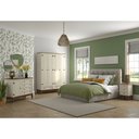 Ver imagem 2 de Guarda Roupa Solteiro Madeira Maciça Rústico 4 Portas 2 Gavetas Off White - Apaixone & Decore