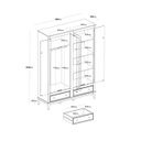 Ver imagem 4 de Guarda-roupa Rústico 4 Portas e 2 Gavetas - Madeira Maciça e Mdf - Off White