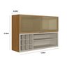 Armário Aéreo Duplo 120 Cm Porta Vidro Reflecta Matisse - 4