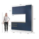 Ver imagem 4 de Armário de Cozinha Compacta 100% Mdf 190cm Branco/azul Profundo Celeste Kappesberg