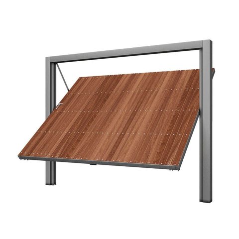 Portão Contrapeso de Aço Galvanizado com Painel em Madeira 220x240 Req: 8,7