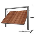 Ver imagem 3 de Portão Contrapeso de Aço Galvanizado com Painel em Madeira 220x240 Req: 8,7