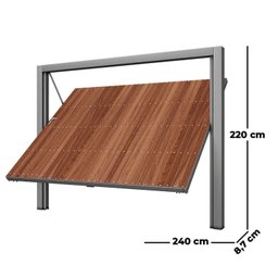Portão Contrapeso de Aço Galvanizado com Painel em Madeira 220x240 Req: 8,7 - 3