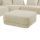 Ver imagem 5 de Sofá de Canto Modulado Vercelli 642cm com Almofadas Soltas e Puff Veludo Luxo Off White G92 - Gran B